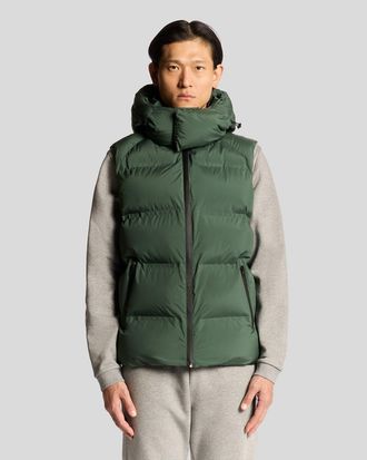 Lyle & Scott Heavyweight Hooded Puffer Gilet - Groen