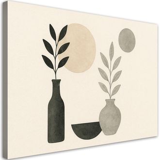 Artgeist Quadro Su Tela, Vasi Foglie Minimalismo - 120x80