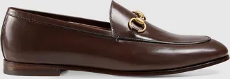 Gucci Womens Gucci Jordaan Loafer, Brown, Leather