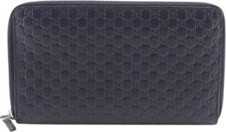 Gucci Pre-owned Wallets, male, Black, Size: ONE SIZE Pre-owned Organizer GG Shima Leather Long Wallet