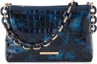 Brahmin Mod Lorelei Croc Embossed Leather Shoulder Bag in Ultramarine at Nordstrom