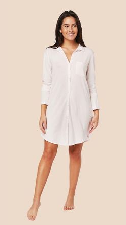 The Cats Pajamas Pima Knit Night Shirt in Classic Powder Pink at Nordstrom, Size Medium