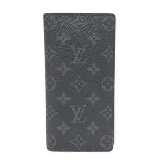 Louis Vuitton Pre-owned Wallets, male, Gray, Size: ONE SIZE Pre-owned Porte Feuille Brazza Monogram Eclipse Wallet