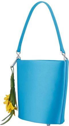 Self Portrait Womens Synthetic Bucket Bag Blue