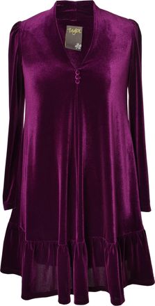 Taylor Dresses Womens Long Sleeve Baby Doll Dress Casual, Velvet Purple, 20
