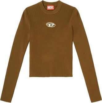 Diesel Truien & Vesten, Dames, Bruin, S, Polyester, M-Valari Ribgebreide Top