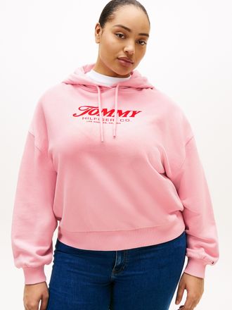 Tommy Hilfiger Hoodie TOMMY HILFIGER CURVE CRV FUN GRAPHIC MDRN HOODIE, Damen, Gr. 52, pink, Sweatware, Obermaterial: 100% Baumwolle, bedruckt, regular fit normal, o