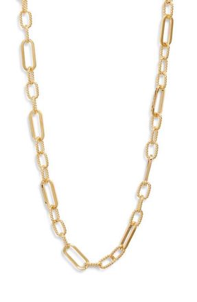Nordstrom Demi Fine Long Paper Clip Necklace in 14K Gold Plated at Nordstrom