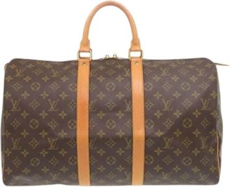 Louis Vuitton Pre-owned Monogram Boston Bag - Heren - Vintage Weekendtas - Bruin - ONE Size - Leer - Vintage