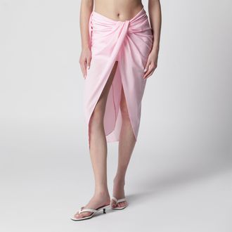 Jacquemus Light pink asymmetric pareo skirt