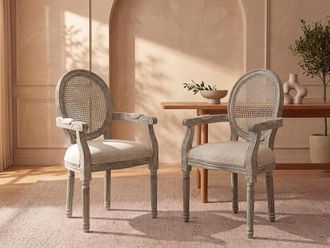 VENTE-UNIQUE.COM Set de 2 sillas madera beige