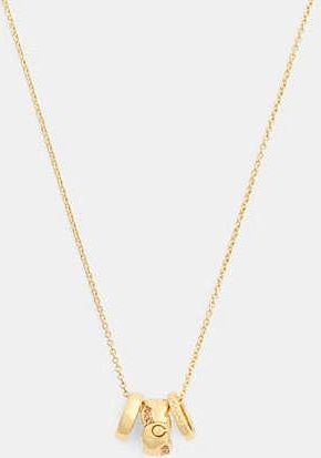 Coach Braided Signature Rondell Pendant Necklace
