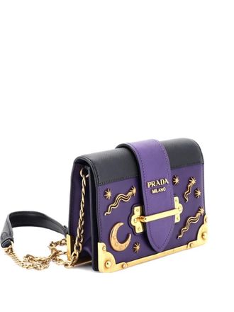 Prada Cahier Embellished Leather Small crossbody bag - Black