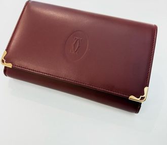 Cartier Bordeaux Leather Wallet (Bi-Fold) (Pre-Owned)