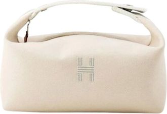 Herm&egrave;s Pre-owned Mini Bags, female, Beige, Size: ONE SIZE Pre-owned Canvas Pouch