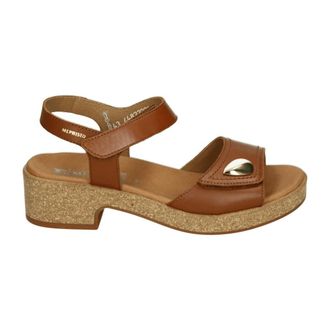 Mephisto Sportieve Sandalen Franka Silk Cognac - Dames - Sandalen met hakken - Bruin - 42 EU - Leer - Schoenen