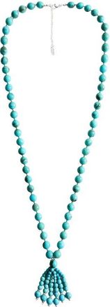 Mango Beaded Tassel Necklace in Turquoise at Nordstrom