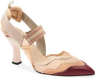 Fendi Colibri Crystal Slingback Pump in Amaren Apricot at Nordstrom, Size 40.5