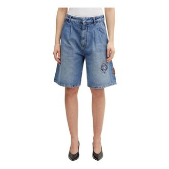 Off-white Dames, Korte broeken, Blauw, Maat: W28 Denim