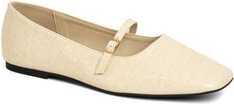 Shushop Adele Mary Jane Flat in Bone Croco at Nordstrom, Size 8.5