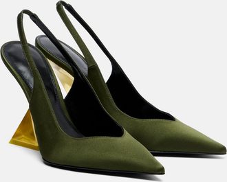 The Attico Cheope satin slingback wedges