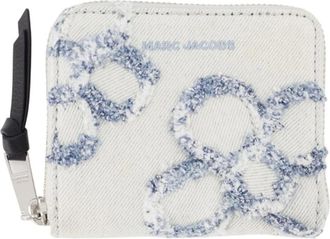 Marc Jacobs Daisy Denim Mini Compact Wallet - Dames - Portefeuilles - Blauw - ONE Size - Denim - Accessoires
