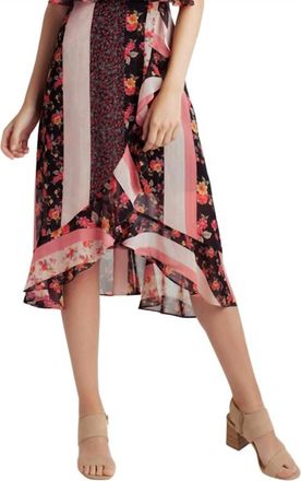 Kensie Ruffle Hem Bar Neck Detail High Low Fit And Flare Dress In Black