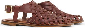 Mansur Gavriel Slingback Woven Sandal in Chocolate at Nordstrom, Size 11Us
