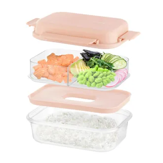 KASANOVA Lunch box per poke a scomparti tortora