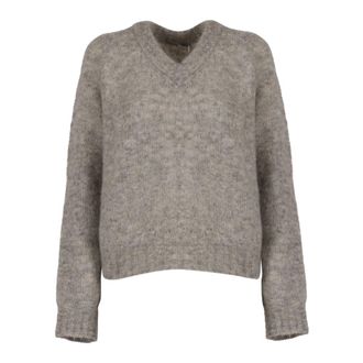 Aspesi V-neck Knitwear, female, Gray, Size: L Maglia