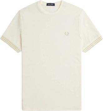 Fred Perry Camiseta con pu&ntilde;os a rayas - Tops - Hombre - Blanco - S
