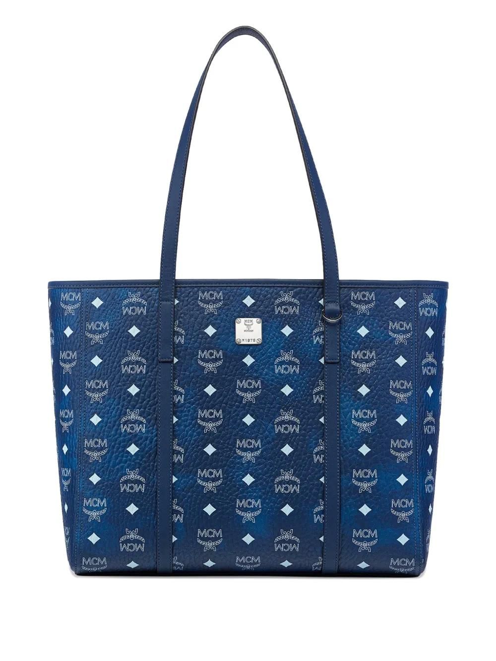 バケットバッグ ホワイト/ネイビー MCM