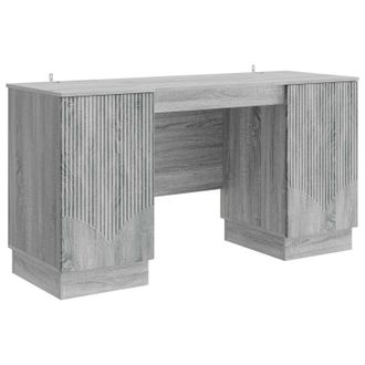 vidaXL Escritorio Gris Sonoma 142,5 X 50 X 75 Cm Madera De Ingenier&iacute;a Vidaxl