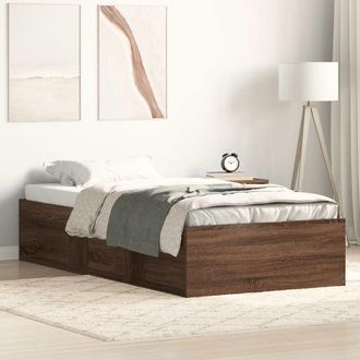 vidaXL Estructura De Cama Roble Marr&oacute;n 90x200 Cm Vidaxl