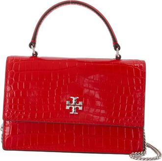 Tory Burch Handbags, female, Red, ONE SIZE, Mini Croc-Embossed Leather Wallet Chain