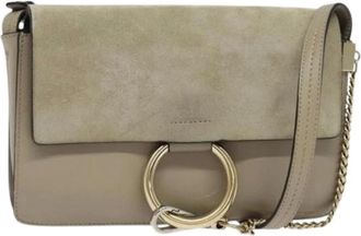 Chlo&eacute; Pre-owned Cross Body Bags, female, Beige, Size: ONE SIZE Pre-owned Suede Shoulder Bag