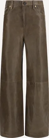 Golden Goose Melany leather Pants with embroidery Female 42
