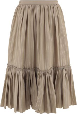 Jil Sander Cotton Skirt With Striped Pattern
