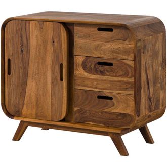 Massivmoebel24 MAILAND 100 Credenza in legno di sheesham - laccato / marrone chiaro 90x40x75