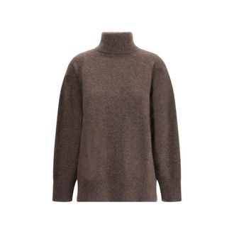 P.A.R.O.S.H. Brown Horsehair Womens Turtleneck