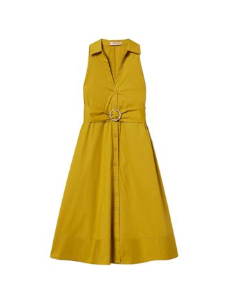 Twin-Set Abito Sleeveless Collared Flared Midi Dress
