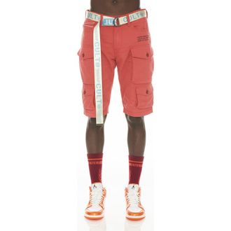 Cult of Individuality Rocker Belted Slim Fit Cargo Shorts in Coral at Nordstrom Rack, Size 30