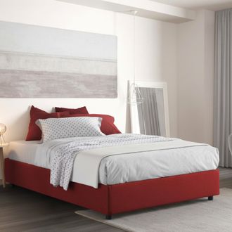 Talamo Italia Talamo Italia - Cama Matrimonial Gioia, Cama Contenedor Con Revestimiento De Tela, 100% Made In Italy, Apertura Frontal, Con Colch&oacute;n Cm 140x200 Inclui