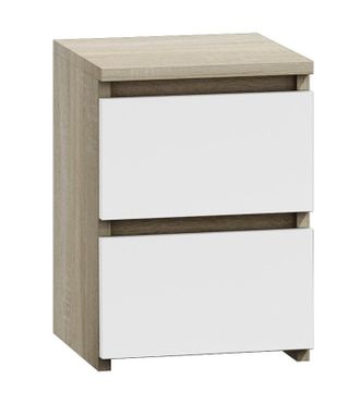 Hucoco Hucoco - Aster T2 - Mesita De Noche 2 Cajones - Estilo Moderno - 40x30x30- Mueble Auxiliar - Acabado Doble
