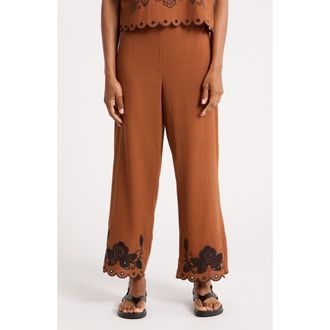 Ellen Tracy Embroidered Pants in Copper at Nordstrom Rack, Size X-Large