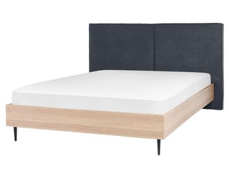 Beliani Beliani - Letto Matrimoniale Moderno Con Testiera Imbottita 160 X 200 Cm Grigio Scuro Izernore