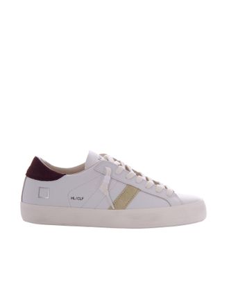 D.A.T.E. White and Chocolate Hill Low Calf Sneakers