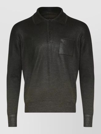 Maison Margiela wool blend long sleeve polo shirt