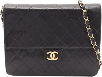 Chanel Pre-owned Matelasse Schoudertas - Dames - Vintage Schoudertas - Zwart - ONE Size - Leer - Vintage