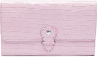 Aspinal of London Portafoglio goffrato con effetto coccodrillo - Rosa